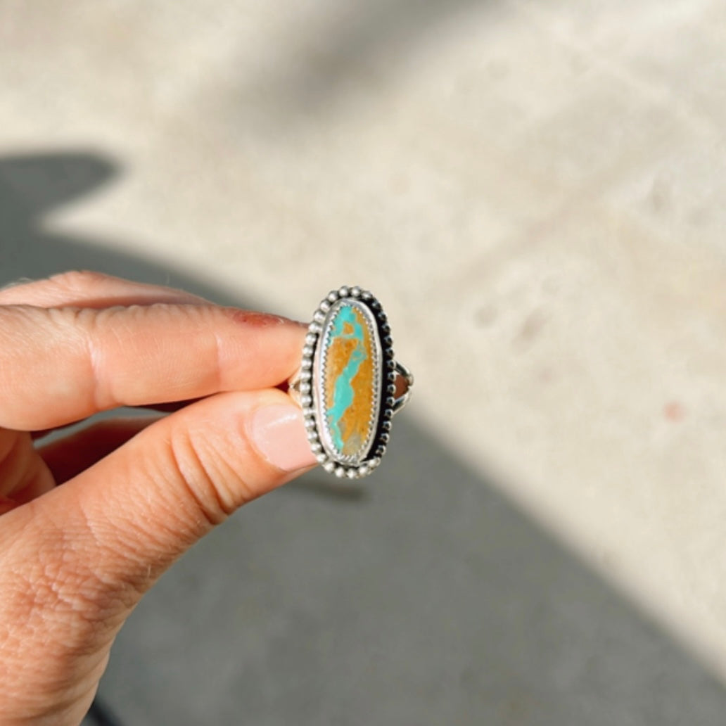 Royston Ribbon Turquoise Ring Size 6.25