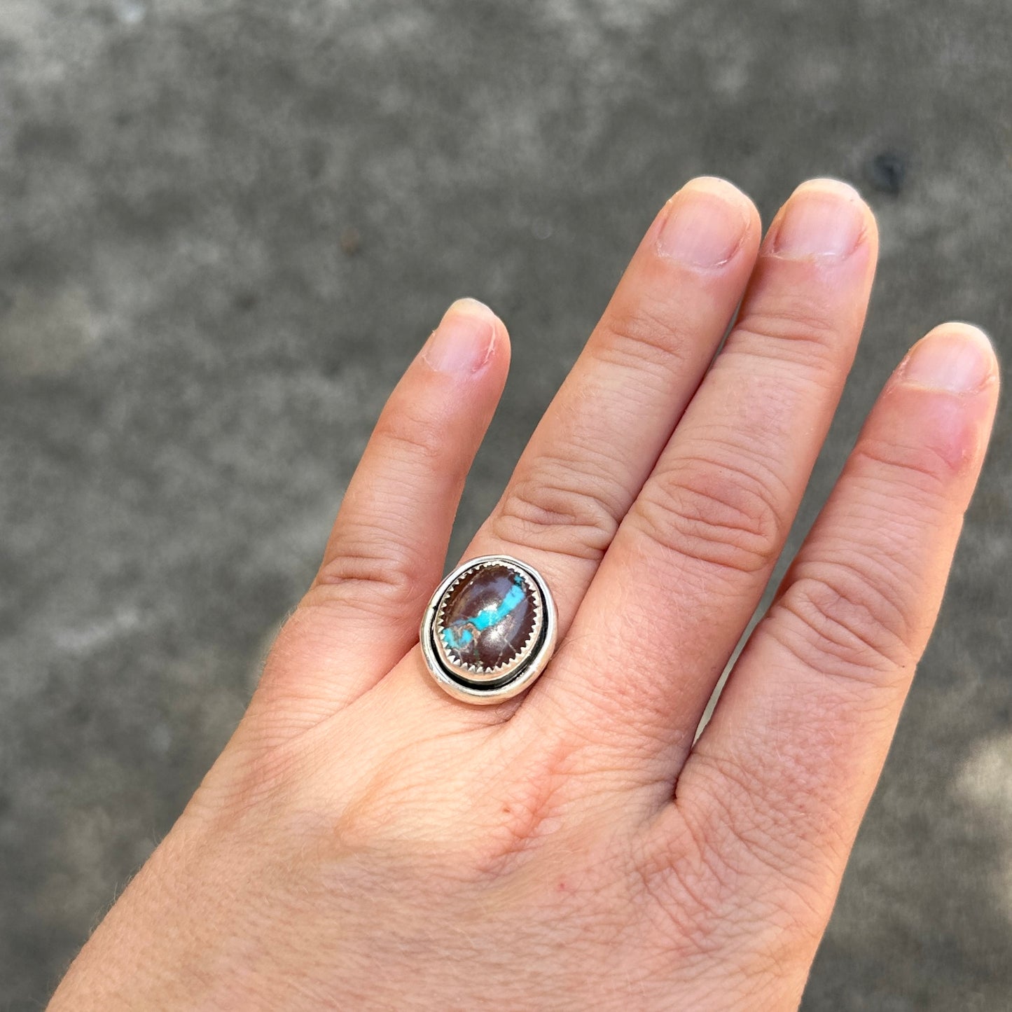 Royston Ribbon Turquoise Ring Size 6.5