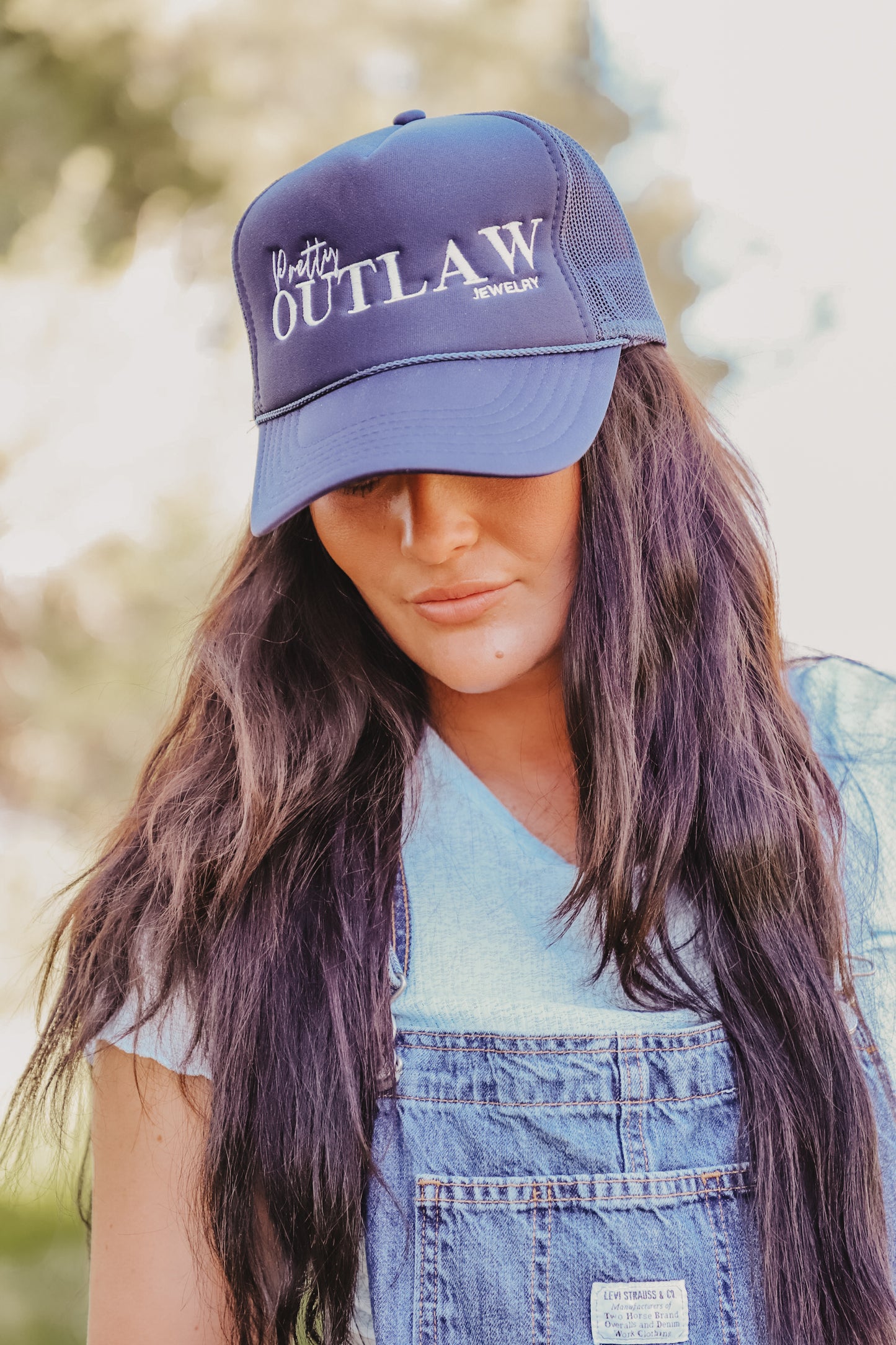 Trucker-Mütze in Marineblau und Weiß