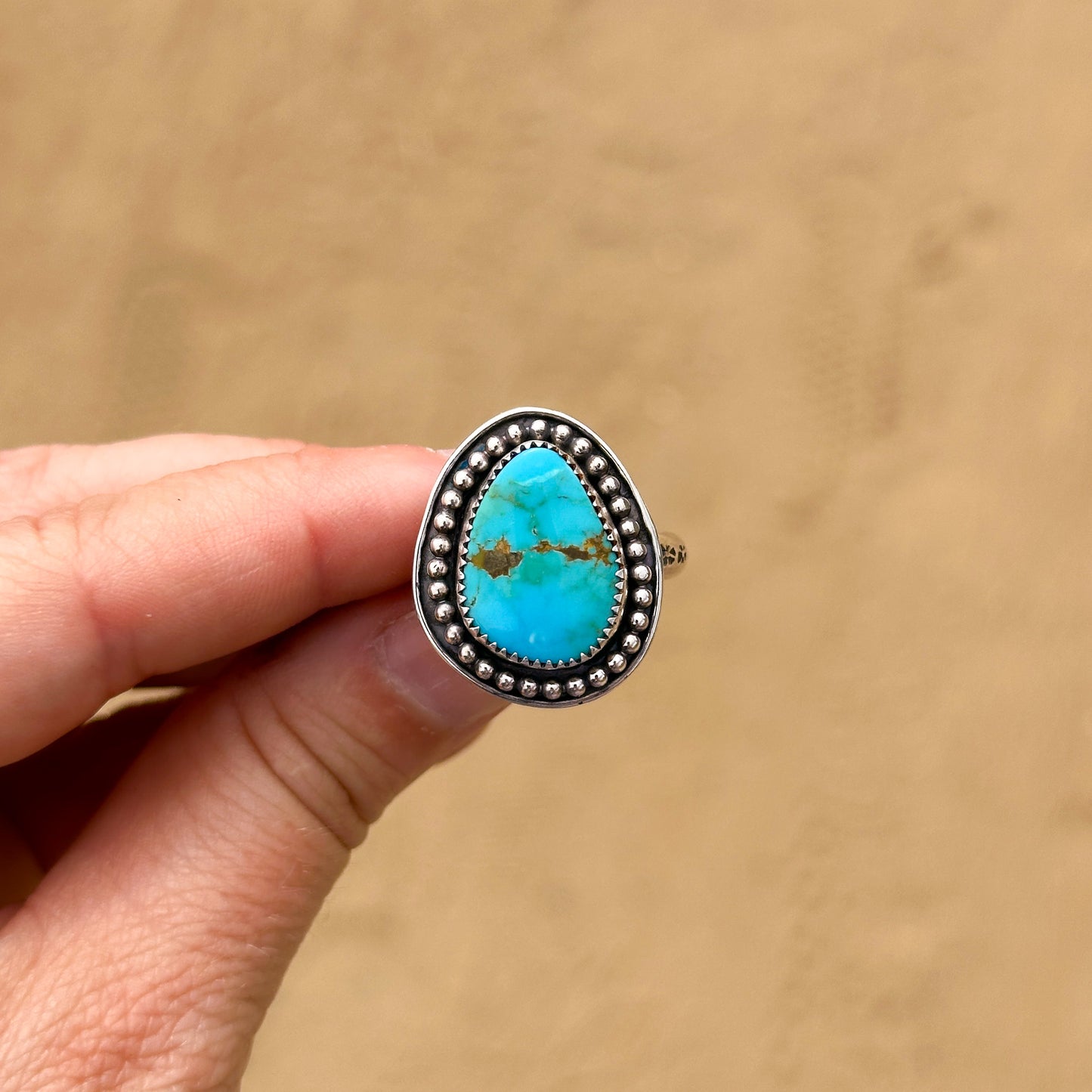 High Grade Lone Mountain Turquoise Ring size 8