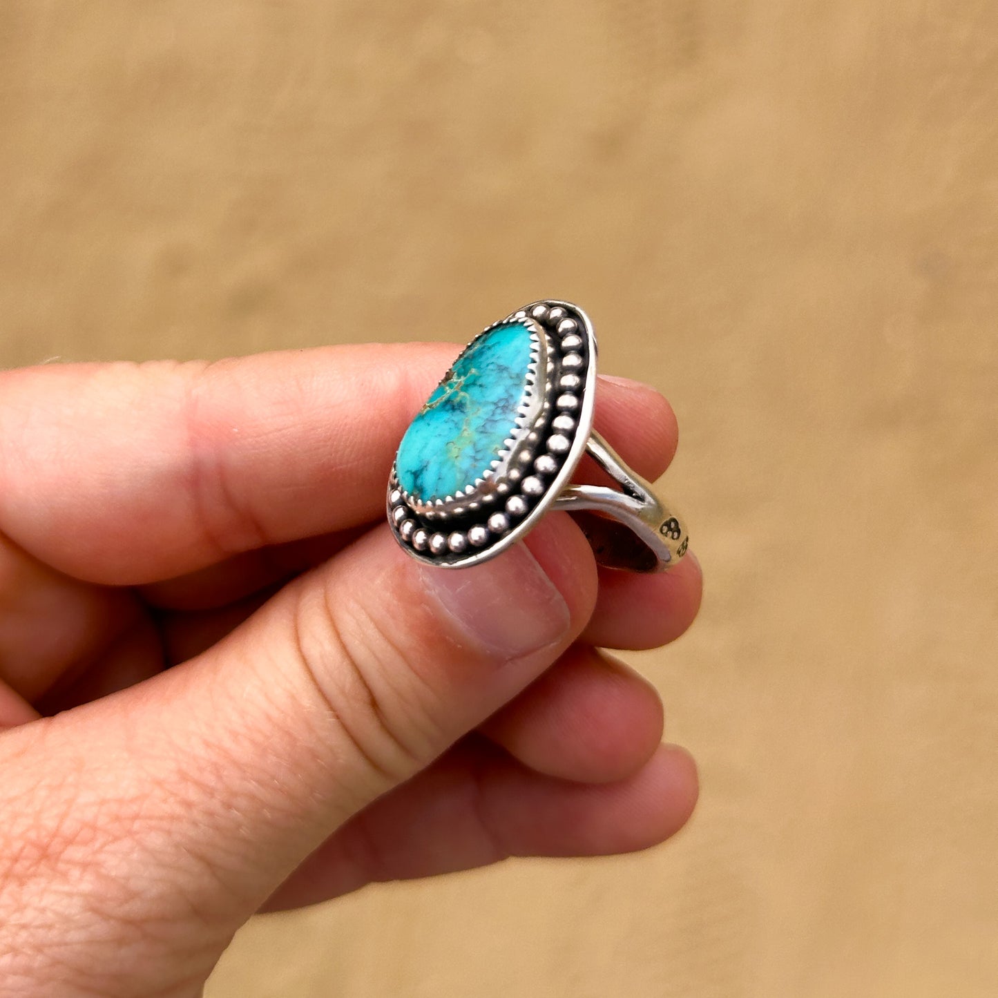 High Grade Lone Mountain Turquoise Ring size 7