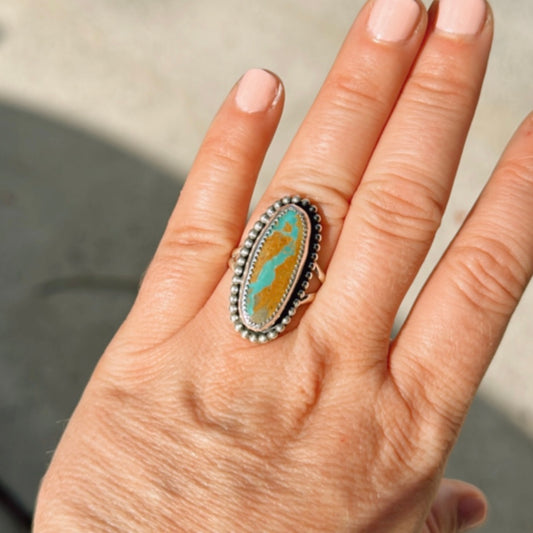 Royston Ribbon Turquoise Ring Size 6.25