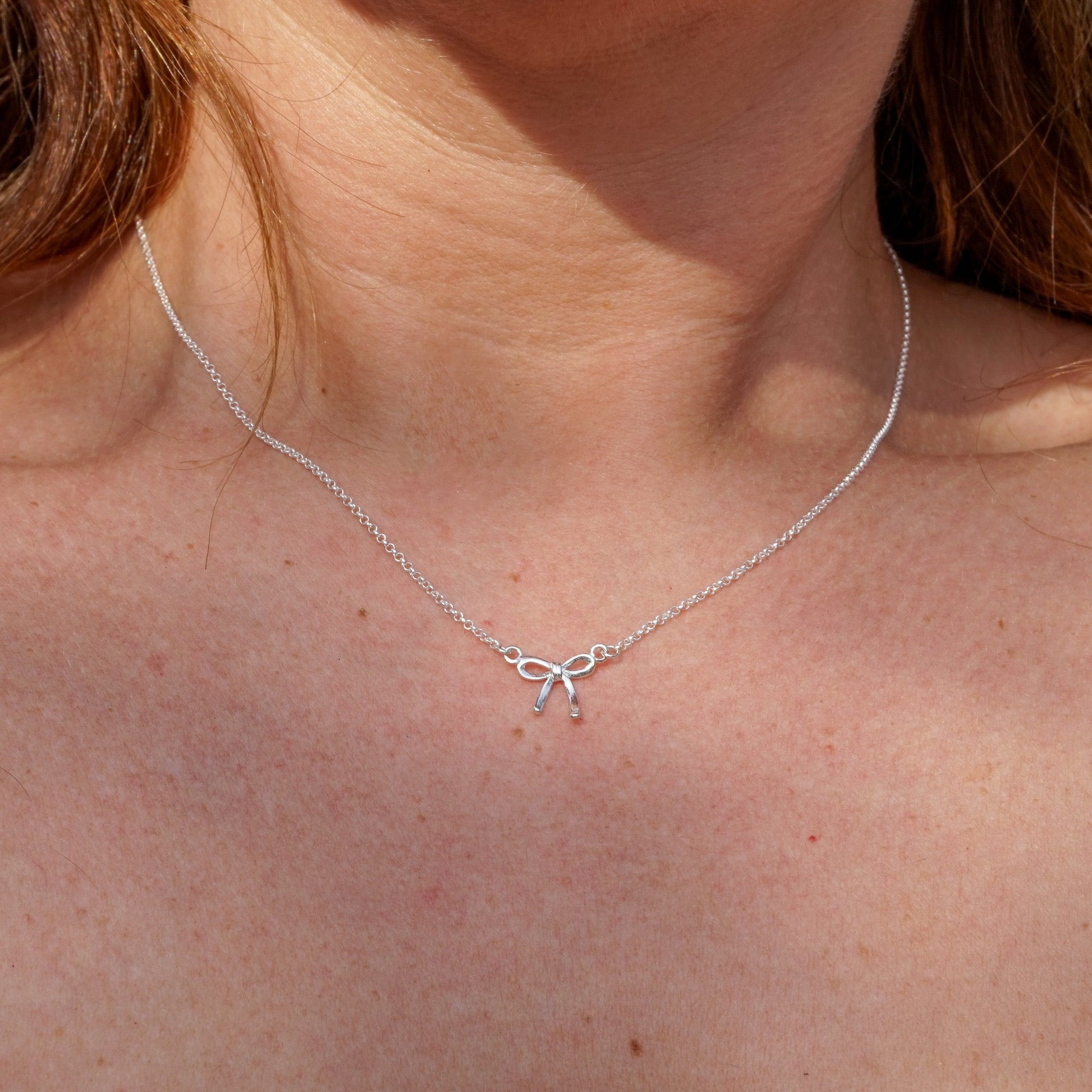 Dainty Silver Bow Necklace - Pretty Outlaw Jewelry