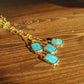 Gold Plated Kingman Turquoise Slice Necklace - Pretty Outlaw Jewelry