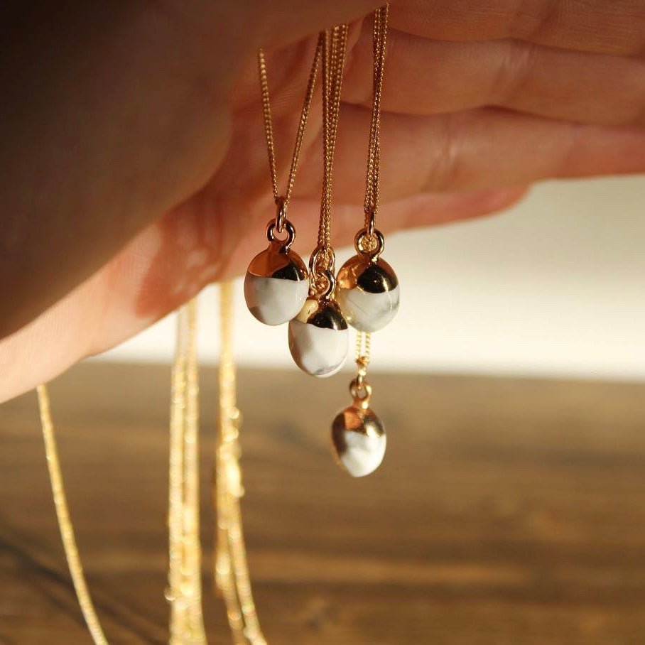 Howlite Drop Charm Necklaces - Pretty Outlaw Jewelry