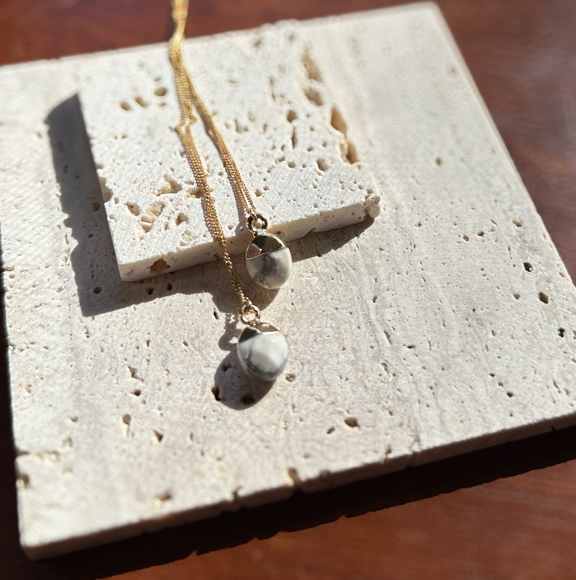 Howlite Drop Charm Necklaces - Pretty Outlaw Jewelry