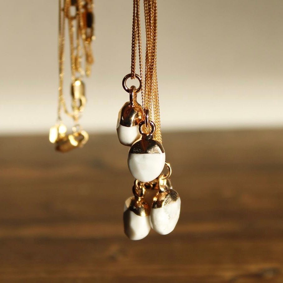 Howlite Drop Charm Necklaces - Pretty Outlaw Jewelry