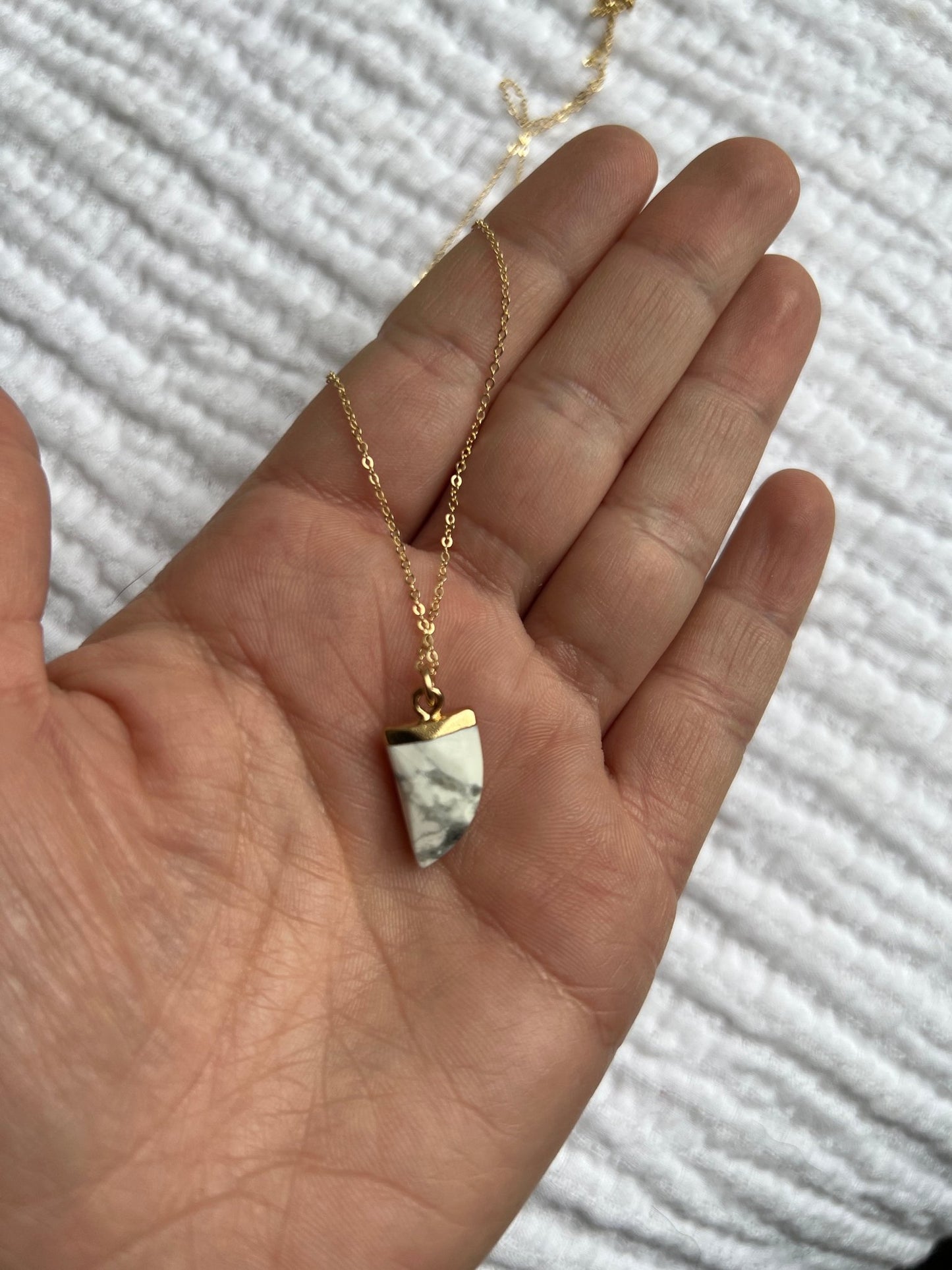 Howlite Horn Necklace - Pretty Outlaw Jewelry