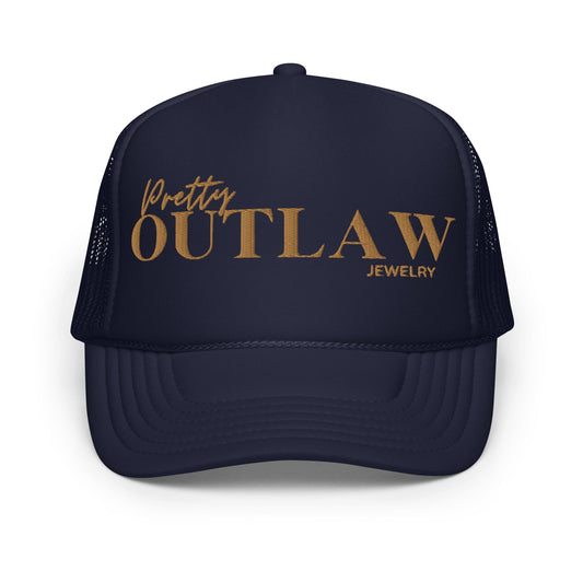 Navy and Old Gold Trucker hat - Pretty Outlaw Jewelry