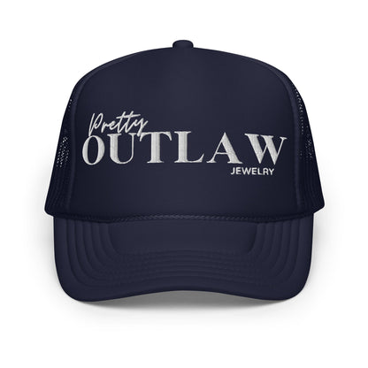 Navy and White Trucker Hat - Pretty Outlaw Jewelry