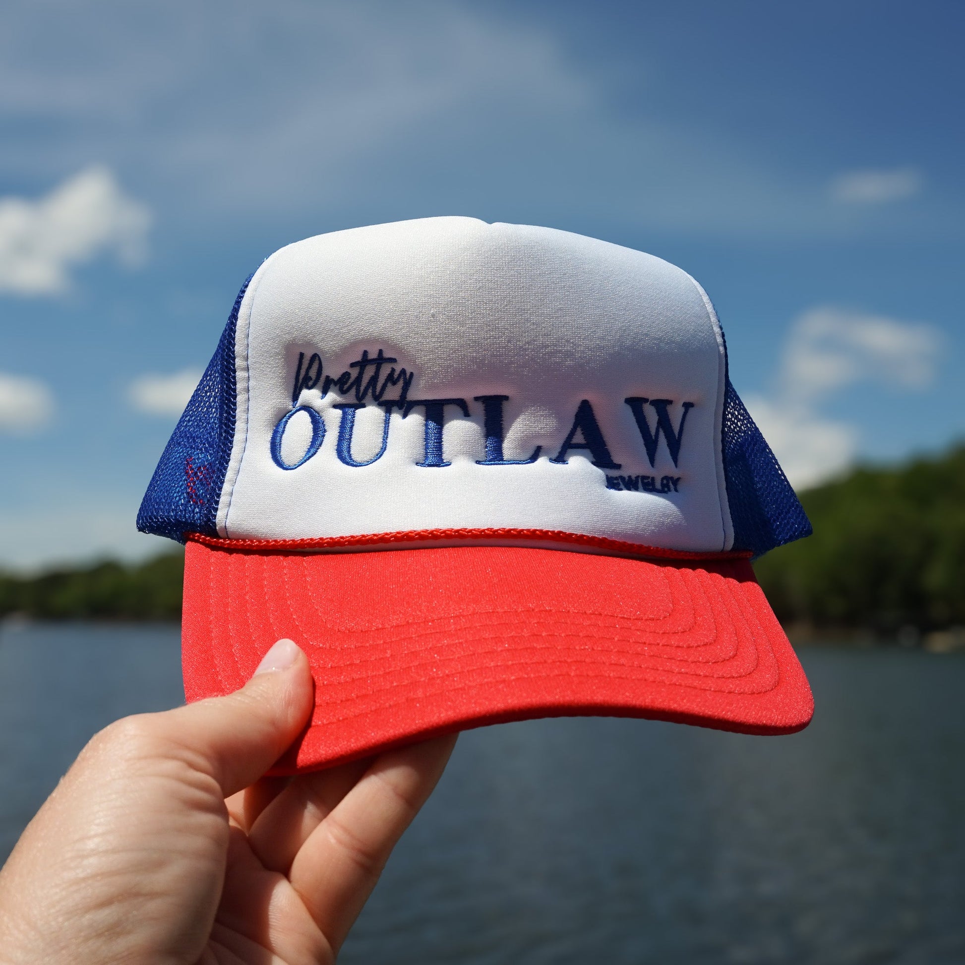 Red, White, and Blue Trucker Hat - Pretty Outlaw Jewelry