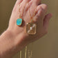 Kingman Turquoise Slice Necklace